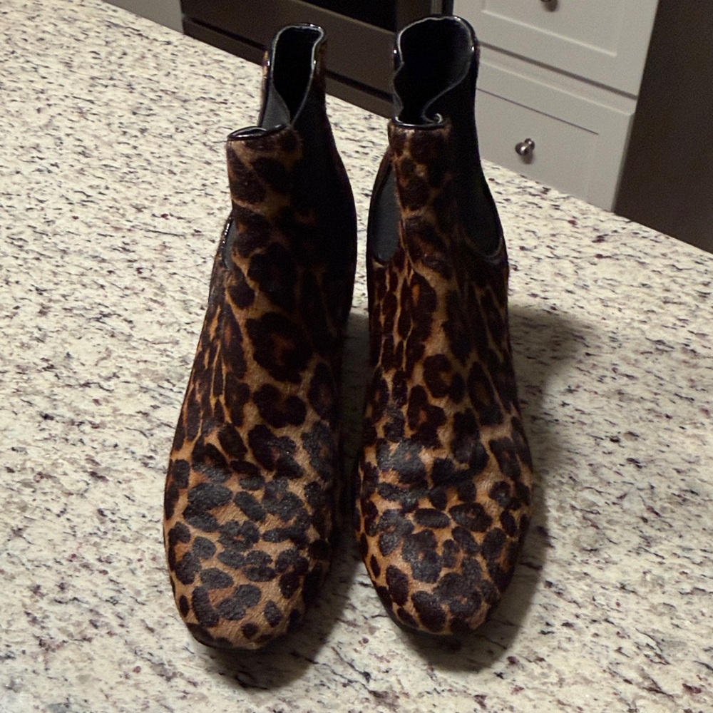 Anne Klein Leopard Print Ankle Booties